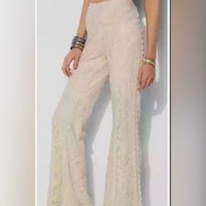 Staring at Stars Beige Bell Bottom Lace Lined Pants. Small